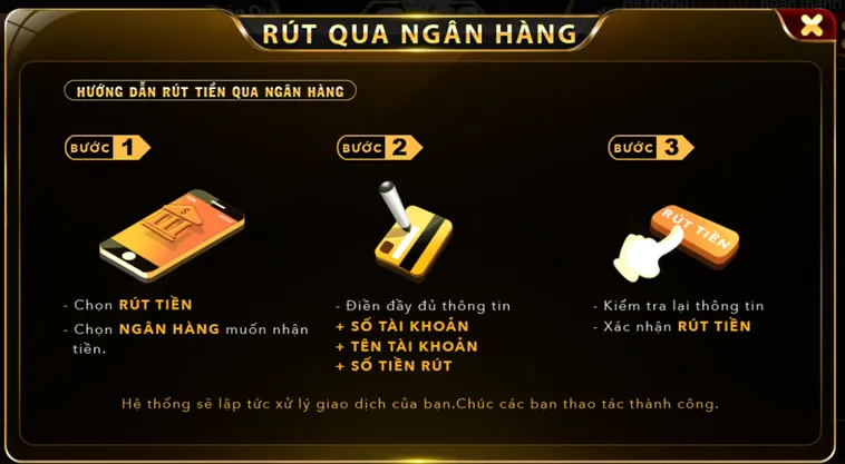 Quy trình rút tiền chuẩn xác tại Go88.